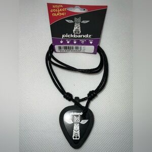 Pickbandz Black Rope Necklace with Guitar Pick Holder Pendant